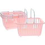 TOYANDONA 3 Stück Kleine Kunststoffkörbe mit Griff Tragbare Aufbewahrungskörbe aus Bruchfestem Plastik Flexibel und Leicht für Haushalt Strand und Kinderzimmer