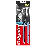 COLGATE - Zahnbürste Colgate Slim Soft Active Kohle – Zahnbürste mit Aktivkohle – weich – reinigt präzise – 2 Stück
