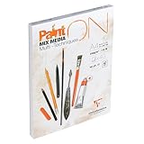 Clairefontaine 96537C - Malblock / Zeichenblock PaintON feinkörnig DIN A4 21x29,7 cm, kopfseitig geleimt, 40 Blatt, 250g, 100% Zellulose, Korrekturen möglich, ideal für Mixmedia, Weiß, 1 Stück