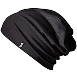 Enter the Complex® Leichte Beanie Mütze, Herren und Damen, Übergangsmütze, Sommer Beanie, Dünne Kopfbedeckung, Baumwolle (Jersey), L/XL, Schwarz