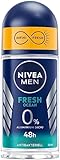 NIVEA MEN Fresh Ocean Deo Roll-On (50 ml), Deo ohne Aluminium (ACH) mit 48h Schutz, Deodorant mit einzigartiger INFINIFRESH Formel und NIVEA MEN Pflegekomplex