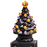 Halloween-Baum, beleuchteter Keramikbaum für Halloween, Kürbislampe, Dekoration für Wohnzimmer, Schlafzimmer, Schreibtisch, Bücherregal, Hochzeit, Party