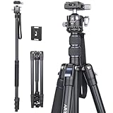 Kamera-Stativ, ARTCISE 200 cm hohe Aluminium-Legierung Stativ Einbeinstativ mit Doppel-U-Schlitz Metall-Kugelkopf und 2pcs Schnellspanner Platten für DSLR Canon Nikon Sony Kamera Max Last: 15kg