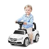 GOPLUS 2 in 1 Kinderauto, Schiebauto mit Musik, Lichter & Hupenfunktion, Rutschauto mit verstecktem Stauraum, Spielzeugauto für Kinder von 1-3 Jahren (Weiß)