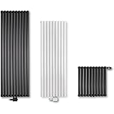 VILSTEIN Design Heizkörper Flach, Flachheizkörper, Paneelheizkörper, Wandheizkörper, Mittelanschluss & Seitenanschluss, Schwarz, Einlagig, 435W, Quadratisch, 60x60 cm