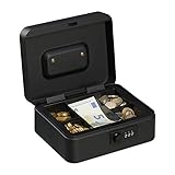 Relaxdays Geldkassette, 3-stellige Zahlenkombination,...