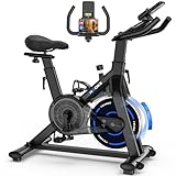 CHAOKE Neues Upgrade Heimtrainer Fahrrad mit APP, 0-100 % Einstellbarer Leiser Magnetwiderstand, Hometrainer Ergometer mit LCD-Monitor, Indoor Fitnessbike für Kardio-Training zu Hause, Bis 150KG