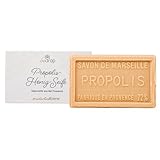 bedrop Propolis Seife, Naturseife, Akne Seife unreine Haut Schuppenflechte Neurodermitis, feste Handseife Körperseife mit Honig, Sheabutter, Kokosöl, Olivenöl, 100g