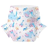 CutiePlusU Windeln für Erwachsene 10 Stück, Einweg-Inkontinenzslip mit Laschen für Frauen und Männer, maximale Saugfähigkeit über Nacht- Rocking Fun (Groß 37'-47')