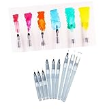 OSALADI 9Stücke Teiliges Aquarell Pinselstift Set mit Wasserpinsel für Wasserlösliche Buntstifte für Maltechniken Einfaches Flusskontrollsystem und Leicht zu Reinigen