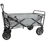 Bollerwagen Faltbar Handwagen Campingwagen Klappbarer Gartenwagen, Einkaufswagen, Einkaufswagen Für Outdoor-Camping, Zugwagen Mit 4 Rädern Strandwagen Transportwagen (Color : Grey)