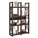 Dorel Home Bücherregal aus Wildholz/Raumteiler Espresso
