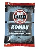 ITA-SAN Kombu Algen getrocknet, ideal zur Aromatisierung von Suppen, Brühen & Aufgüssen, 1 x 50 g