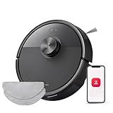 roborock Q7 M5-Set Saugroboter mit Wischfunktion, 10.000Pa Saugkraft, Dual Anti-Tangle-System, 150Min Laufzeit, LiDAR Navigation, Staubsauger Roboter für Teppich, Tierhaare, APP Steuerung (Schwarz)