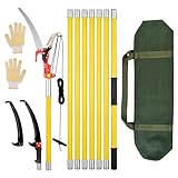 Teleskop Astsäge, Astsäge Mit Teleskopstiel 8m Höhenverstellbar 2,24m-8,24m Astsäges Teleskop Klinge Aus Kohlenstoffstahl Mit Tragetasche Und 2 Sägeblätter Stangensäge Handstielsäge Gartengeräte-Set