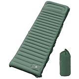 YITAHOME Isomatte Selbstaufblasend 10cm Verdickte Ultraleichte Camping Luftmatratze mit Eingebaute Pumpe und Kissen, Camping Matratze mit Fußpumpe und Tragetasche für Camping, Reisen (Frühling Grün)