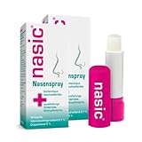 nasic Nasenspray mit dem Wirkplus| Abschwellendes & wundheilungsförderndes Schnupfenspray für Erwachsene & Schulkinder | Mit Xylometazolin & Dexpanthenol |Sparset mit 2 x 15 ml inkl. Lippenpflegestift