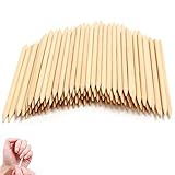 100 Stücke Holz Sticks Nagel Häutchen Stick,Nagelhautschieber Holz aus Orangenholz,Nagelhautschieber für Maniküre Pediküre,Holzstäbchen Cleaner und Pusher