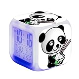 SerendipitousWhisper Kreativer Panda Digitaler Wecker Kinder Beleuchteter LED-Nachtleuchtender Wecker mit Licht Wake Up süßer Panda Geburtstagsgeschenke für Kinder Erwachsene