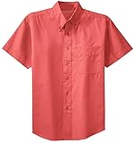 Joe's USA Herren Hemd, kurzärmelig, knitterfrei, pflegeleicht, in 32 Farben Größen XS-6XL - Rot - 4X-Groß