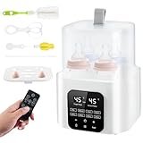 Baby Flaschenwärmer, 6 in 1 Schnelle Erwärmung Baby Milch Wärmer und Sterilisator mit Digital LCD, Sterilisator für Babyflaschen, Speisenwärmer und Auftauwärmer Display Temperaturregelung, passt für 4