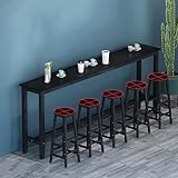 Schwarzer Frühstücksbartisch, Küchentisch, Hochtisch für Zuhause und Restaurant, 180 x 40 x 100 cm, Heizkörpertisch, perfekt für Essen und Unterhaltung (Stühle nicht im Lieferumfang enthalten)