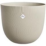 elho Sereh Rund 30 - Blumentopf für Innen und Außen - 100% Recyceltem Plastik - Ø 29.5 x H 25.3 cm - Beige/Pilzbeige