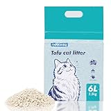 Nobleza Tofu Katzenstreu 2,5 kg (6 L) – Schnell klumpend, staubfrei, Starke Geruchskontrolle, biologisch abbaubar & in der Toilette spülbar