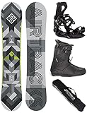 AIRTRACKS Herren Snowboard Set Cubo Extra Wide Camber Freestyle Freeride 165 + Snowboard Bindung Master + Boots Star Black 45 + Sb Bag / 155 159 161 165 168 171 cm