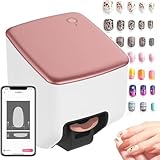 GHRERTX 3D-Nageldrucker, Mini-Farb-Nagellackiergerät mit App-Steuerung/Identifizierung von Nagelkanten, DIY-Musterdruck for beliebige Fotos/Cartoons/Texte, 1200 DPI Druckauflösung, for Nagelstudio
