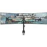 WALI Monitor Halterung 3 Monitore für bis 27 Zoll Bildschirm,Voll Verstellbare Triple Monitor Halterung, Monitorhalterung 3 Monitore 7 kg pro Arm,VESA 75/100 (M003S), Schwarz