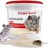 Supravit Chinchilla Sand fein | 5kg feiner Badesand | Staubfreier Sand | Sandbad für Hamster | Nagerbadesand für Chinchilla, Degu, Gerbil, Farbmaus, Kleintiere