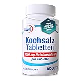 Kochsalz-Tabletten | Hochdosiert mit 1000 mg Natriumchlorid | Vorratspackung mit 100 Tabletten