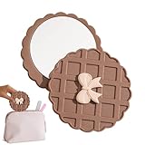 Handtaschenspiegel, Waffelmuster, tragbarer Reisespiegel | rundes Make-up-Zubehör zur Überprüfung des Aussehens, Haarstyling, Reisen, Einkaufen, tägliches Pendeln im Freien