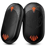 Handwärmer Elektrisch 2 Pack, Tragbare Taschenwärmer 2 in 1 Hand wärmer mit 3 Heizmodi 24 Stunden Lang Anhaltende Wärme, Wiederverwendbar Handwärmer USB für Outdoor im Winter - Schwarz