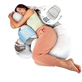 BabybeFun Schwangerschaftskissen zum Schlafen [Extra Komfort Dank Verstellfunktion] Seitenschläferkissen inkl Bezug Stillkissen XXL aus Samt Kuschelkissen Pregnancy Pillow Kissen Schwangerschaft Grau