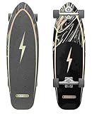 STAR SCOOTER Surf Skateboard Longboard Vintage Retro Cruiser High Speed Kugellager ABEC-11 Komplett Unisex | Schwarz