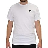 Nike Herren Sportswear klub T shirt, Weiß / Schwarz, L EU