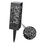 NUOBESTY 2 Stück Solar Gartenleuchten Hohler Stab LED Solarleuchte mit Warm Weißlicht Energiesparend Wetterfest Einfache Installation für Weg Rasen und Außenbereich