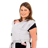 Koala Babycare Tragetuch Baby Neugeborene - Einfach Anzuziehen für Mütter und Väter - Babytrage Multi-Use Bis 9kg - Babytragetuch Hellgrau