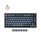 Keychron V1 Max Custom Wirless Mechanische Tastatur,2.4 GHz/Bluetooth/Kabelgebunden 3-Mode DE-ISO Layout 82 Tasten RGB QMK/VIA Programmierbare Makros, Hot-Swap Gateron Roter Schalter für Mac Windows