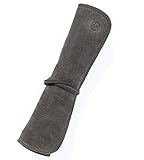 Hochwertige 7-Fach Echt-Leder Kochmesserrolle Steve – Rolltasche Werkzeugtasche verschliessbar - Messertasche Steve (7-Fächer, Olive - Grün)