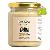 Tahini Sesampaste Bio - 250g. Ungeröstete Tahina/Tahin Paste für Hummus. Sesammus Enthält Vitamine, Proteine, Ballaststoffe und Antioxidantien. Für Veganer und Vegetarie auch für Buddha Bowl.