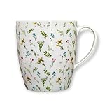 Lucys Home Design Jumbotasse Wiesenblumen 850ml XXL Kaffeetasse Hartporzellan Teetasse Riesentasse Henkeltasse Suppentasse Kräutertopf Jumbobecher Kaffeekrug Porzellantasse Riesenbecher Vegan