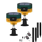 Solar-Bewegungsmelder-Alarm-360°Bewegungsmelder-Alarm, Hundegebell und Schussgeräusche, 129db lauter Geräuschemacher, Aufnahmeunterstützung,für Gärten, Bauernhöfe (Gelb-2 Packung)