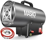 Masko® Gasheizgebläse Gasheizer Heizkanone Gasheizstrahler 15 KW Bauheizer Gas Heizgerät heizstrahler Heißluftgenerator inkl. Gasschlauch & Druckminderer Heizgebläse für handelsübliche Gasflaschen
