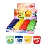 24er Pack Lippenpflege Set Lippenbalsam mit Fruchtgeschmack Feuchtigkeitskur gegen trockene Lippen Glättende Formel für geschmeidige Lippen Großpackung