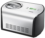 Unold 48865 Eismaschine One - Schwarz, mit Kompressor, 135 Watt,1,2 Liter Eiscreme, auch für veganes und laktosefreies Eis geeignet, Edelstahl, LCD-Display