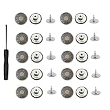 10 Stück Ersatz Knöpfe, Ersatz Jeans Knöpfe, 17mm Jeansknöpfe, Verstellbare Jeansknöpfe mit Schraubendreher, Abnehmbare Hosen Knopfe, für Jeans, Kleidung, Hosen, Taschen(Bronze)