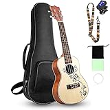 23-Zoll-Sapeli-Ukulele mit Blumenfichtendecke, professionelle Ukulele-Startergitarre, Hawaii-Gitarre mit Gigbag, Konzert-Ukulele